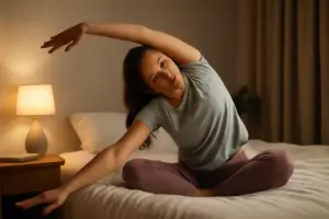 Benefici inattesi dello stretching serale: rilassamento profondo e sonno più continuo già dopo pochi giorni